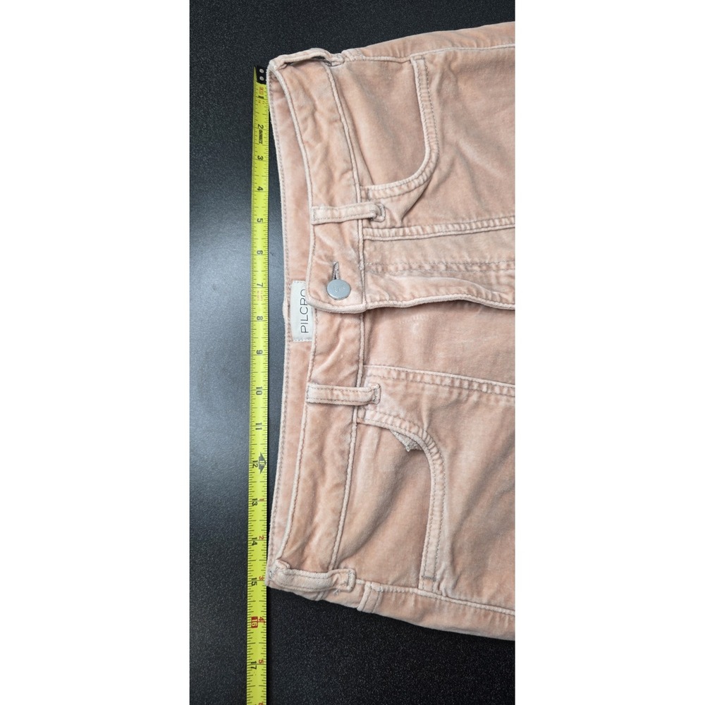 Pilcro Rylan Velvet High-Rise Flare Jeans Pink Women 28x35 Tall Boho Western - Picture 6 of 9